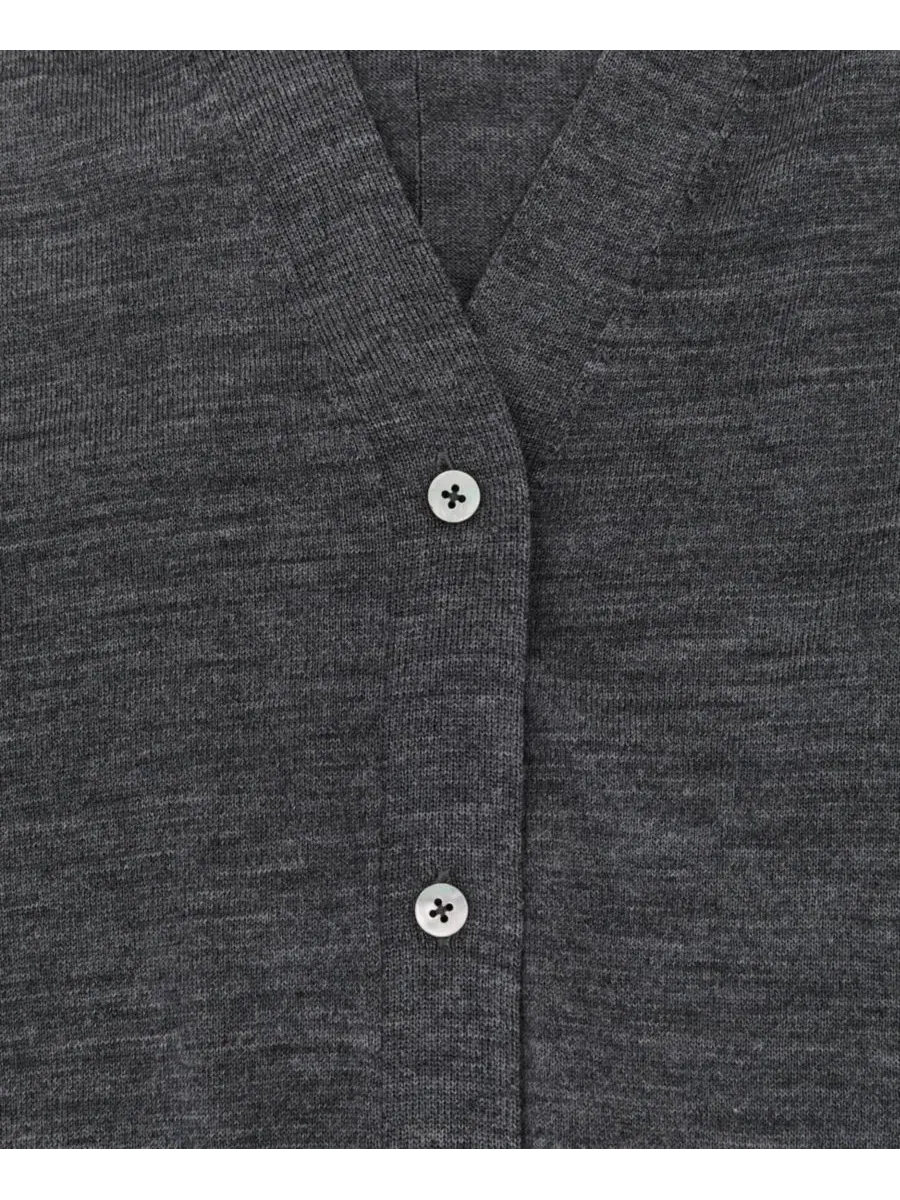 Кардиган женский с V-образным вырезом, длинным рукавом, Simi Merino Wool REISS — изображение 4 из 5, темно-серый серый