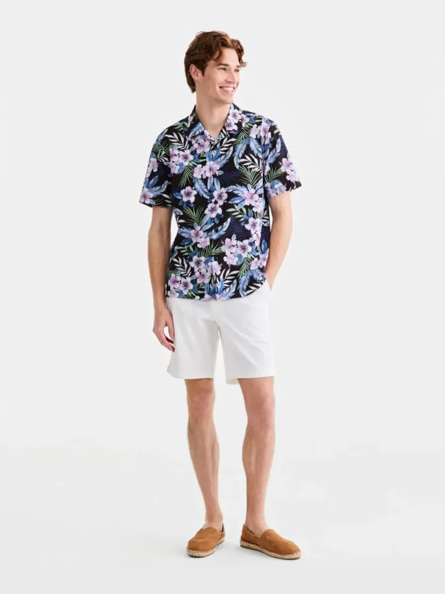 Рубашка с коротким рукавом Bahama Coast Midnight Blooms Tommy Bahama — изображение 2 из 4, черный