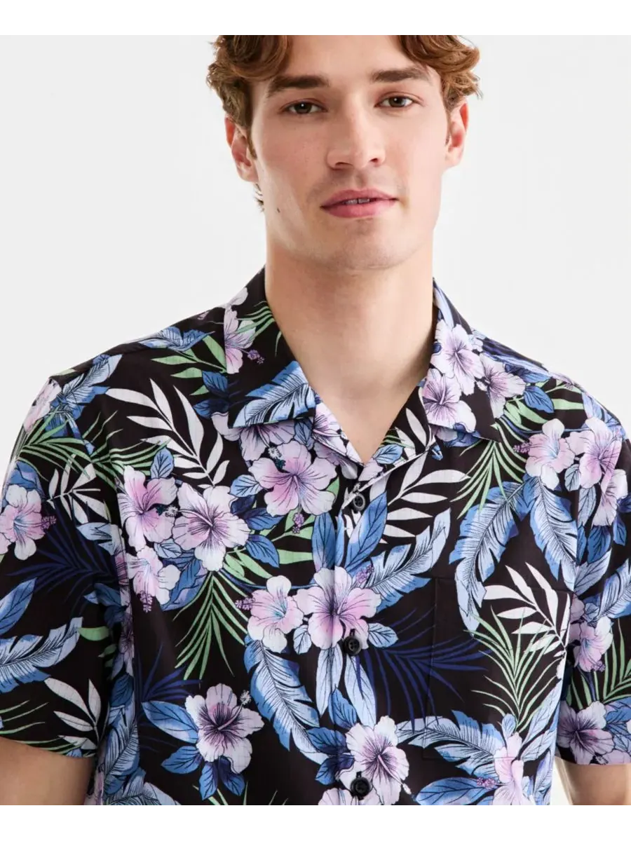 Рубашка с коротким рукавом Bahama Coast Midnight Blooms Tommy Bahama — изображение 3 из 4, черный