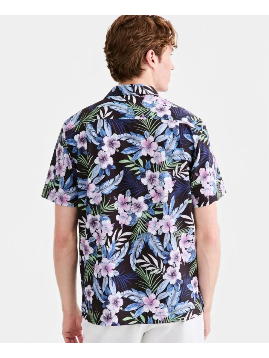 Рубашка с коротким рукавом Bahama Coast Midnight Blooms Tommy Bahama — изображение 4 из 4, черный
