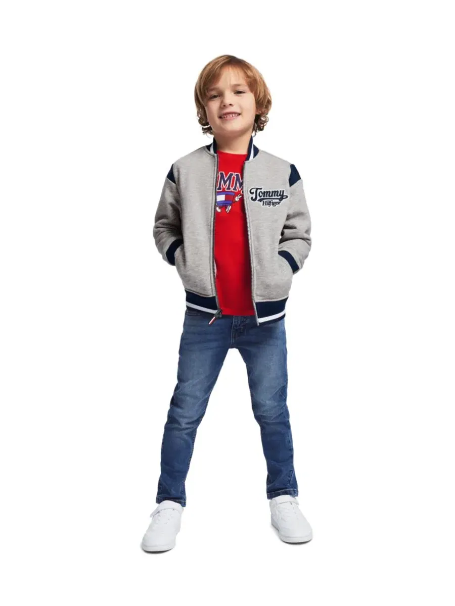 Детская куртка-флис с молнией Varsity Freshman Tommy Hilfiger — изображение 3 из 10, серый