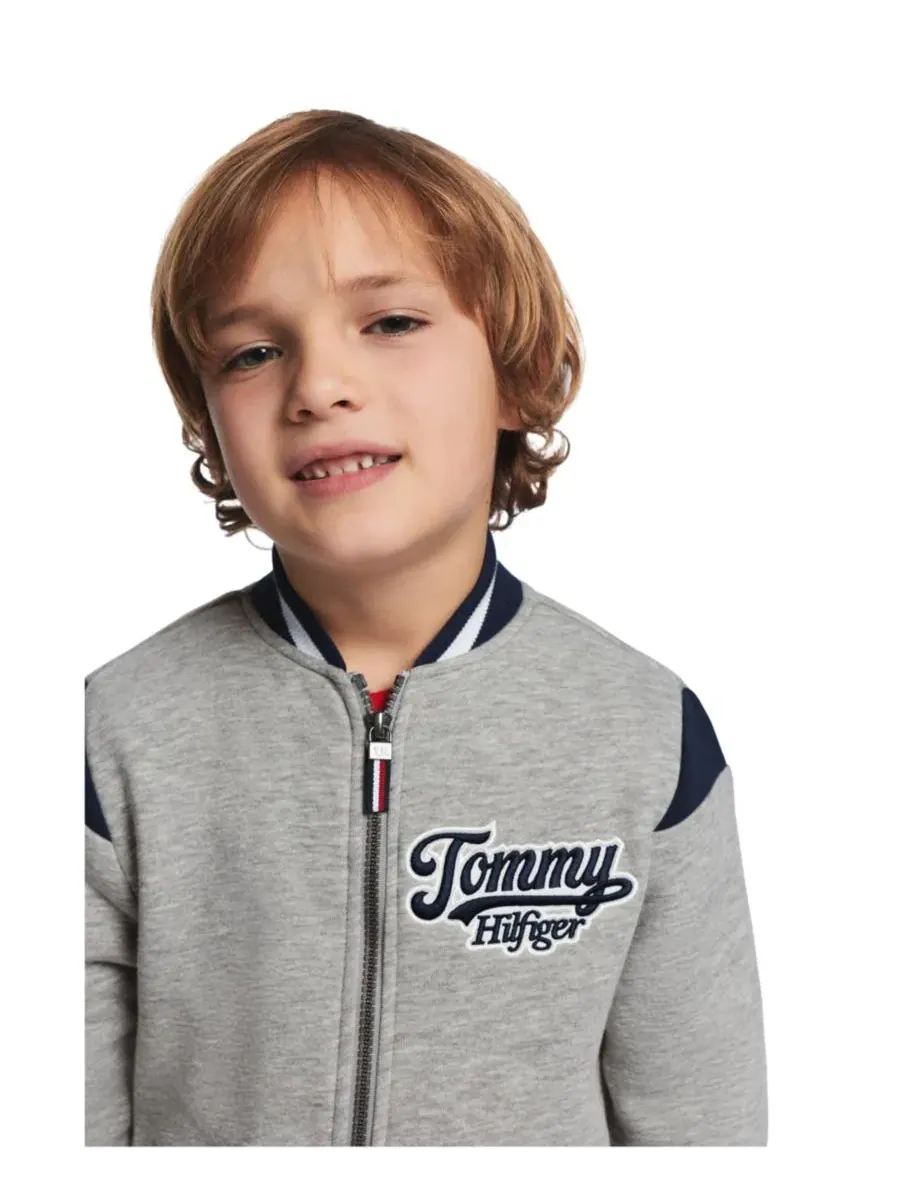 Детская куртка-флис с молнией Varsity Freshman Tommy Hilfiger — изображение 4 из 10, серый