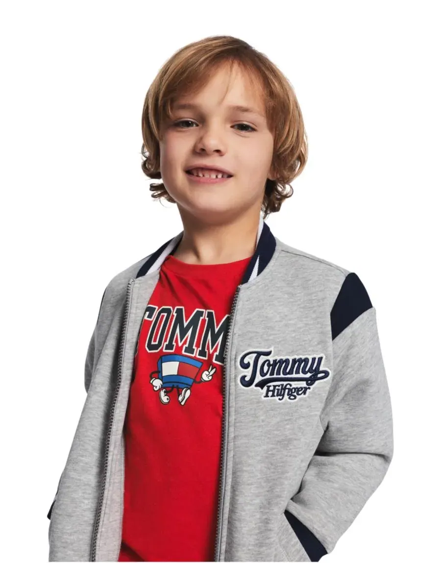Детская куртка-флис с молнией Varsity Freshman Tommy Hilfiger — изображение 5 из 10, серый