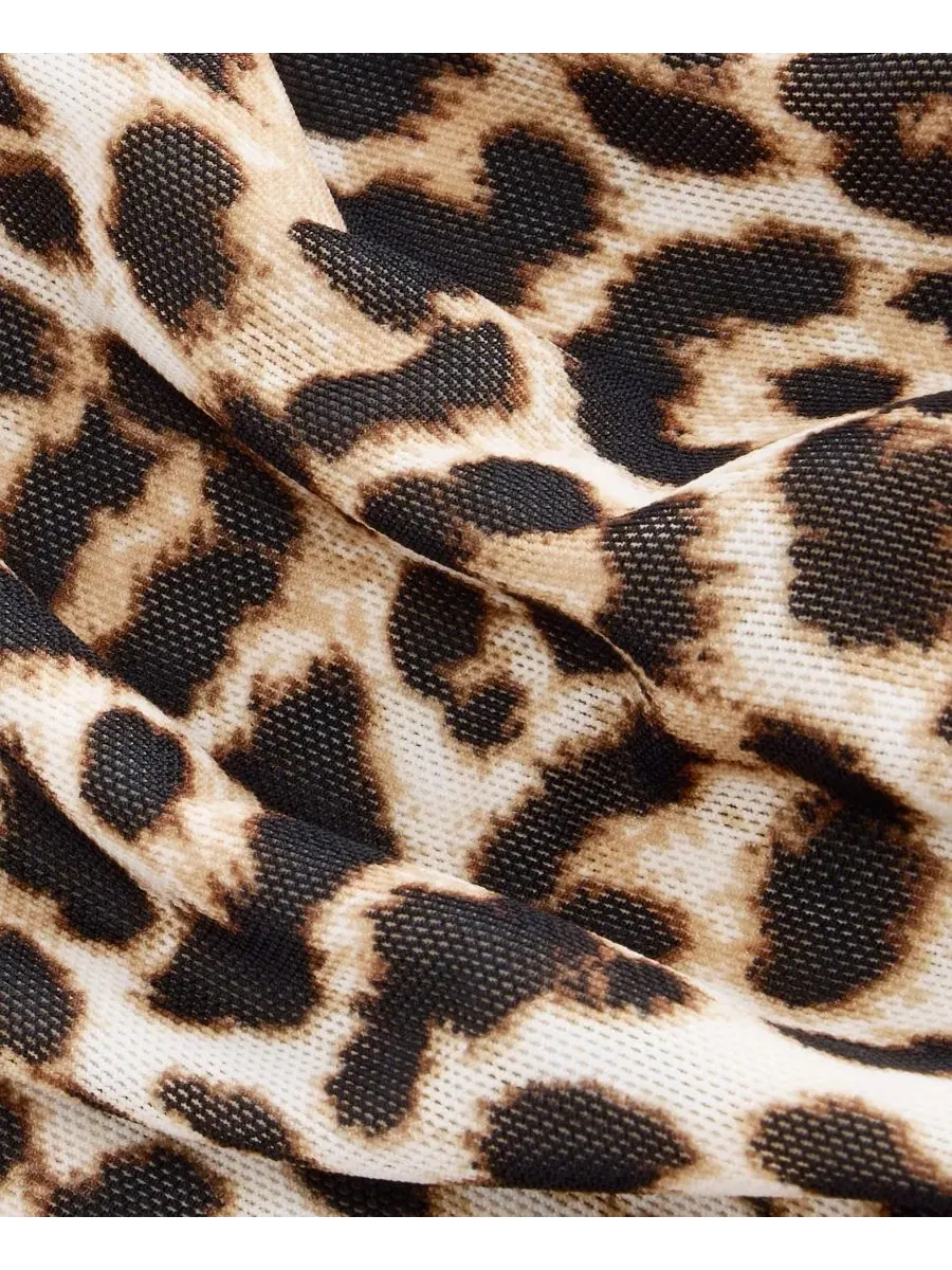Блузка с воротником и длинным рукавом из сетки I.N.C. International Concepts, Hani Cheetah — изображение 6 из 6