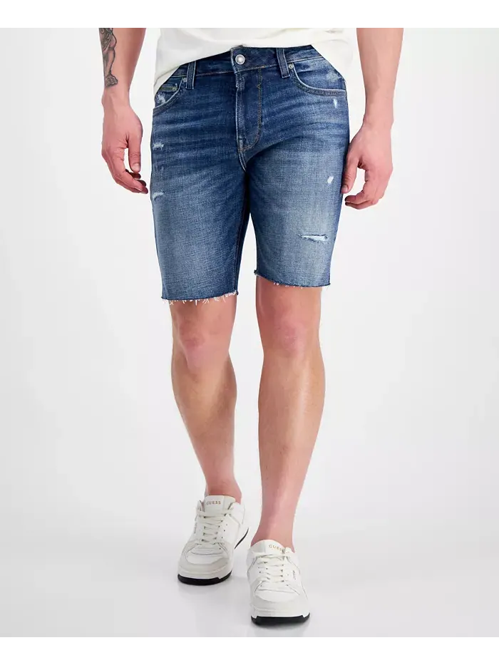 Логан потертые джинсовые шорты 9" Guess