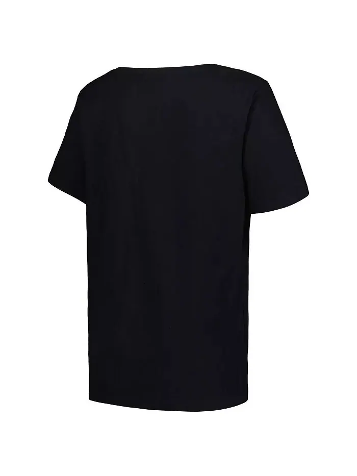 Женская черная футболка New Orleans Pelicans Plus Size Arch Over Logo с V-образным вырезом Profile — изображение 3 из 3