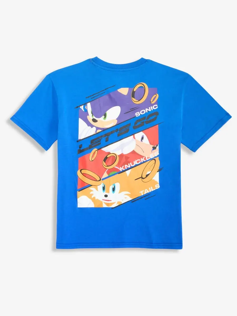 Детская футболка с коротким рукавом "Lets Go" для мальчиков 5-20 лет Sonic — изображение 4 из 5, синий