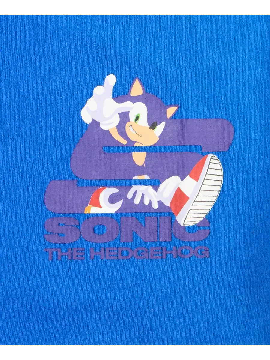 Детская футболка с коротким рукавом "Lets Go" для мальчиков 5-20 лет Sonic — изображение 5 из 5, синий