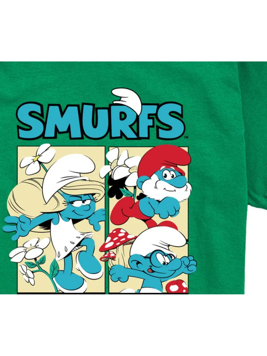 Футболка с графическим рисунком в стиле комиксов для мальчиков Smurfs — изображение 3 из 3, зеленый