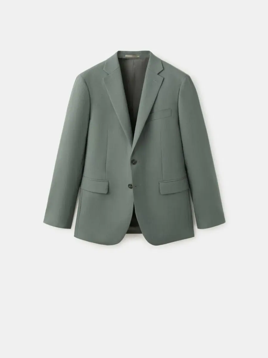 Пиджак-костюм Turin Wool Suit Jacket MANGO — изображение 2 из 4, зеленый