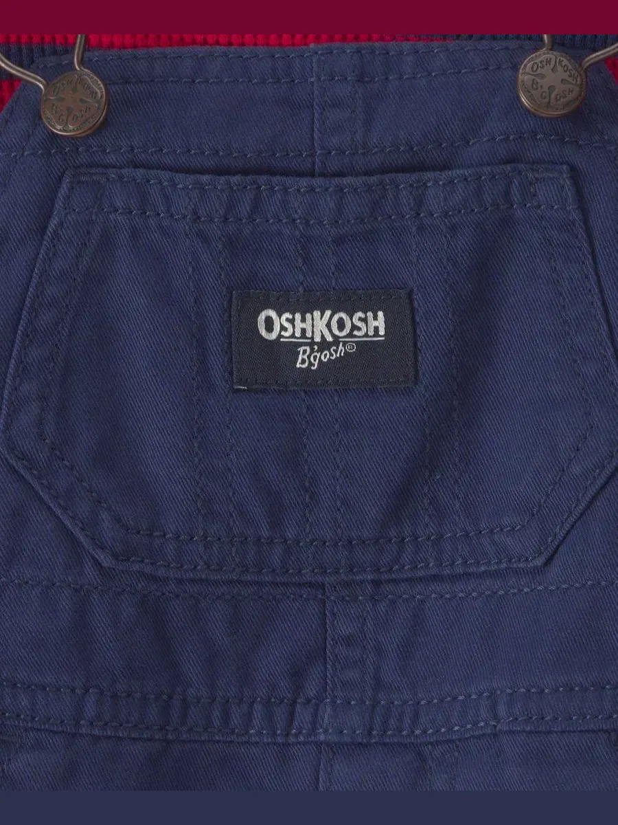 Комплект из лонгслива с полосками и комбинезона из твила Osh Kosh — изображение 4 из 6, синий/красный