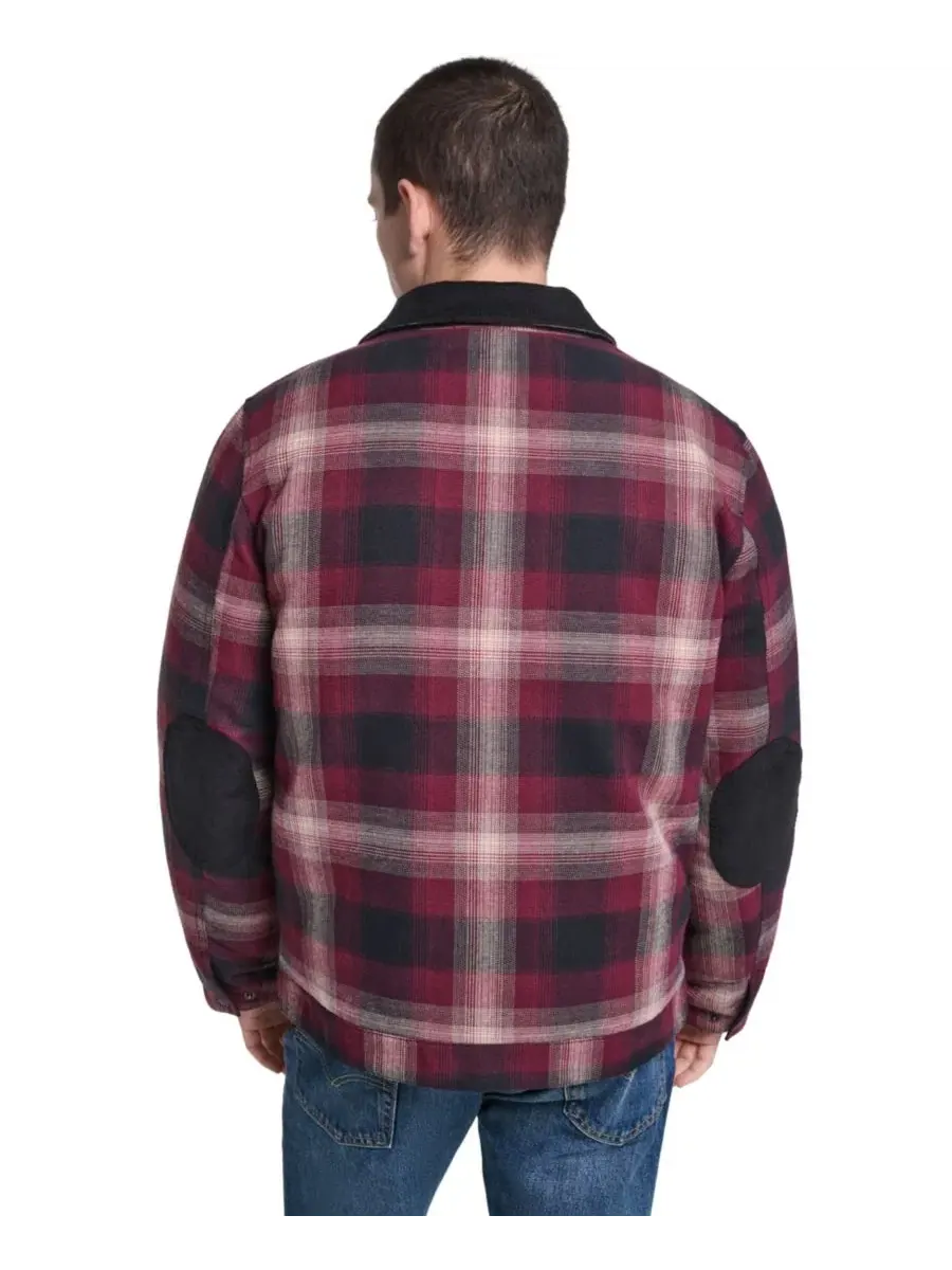 Фланелевая куртка-рубашка с принтом, с хлопковым воротником Levi's — изображение 5 из 6, коричневый