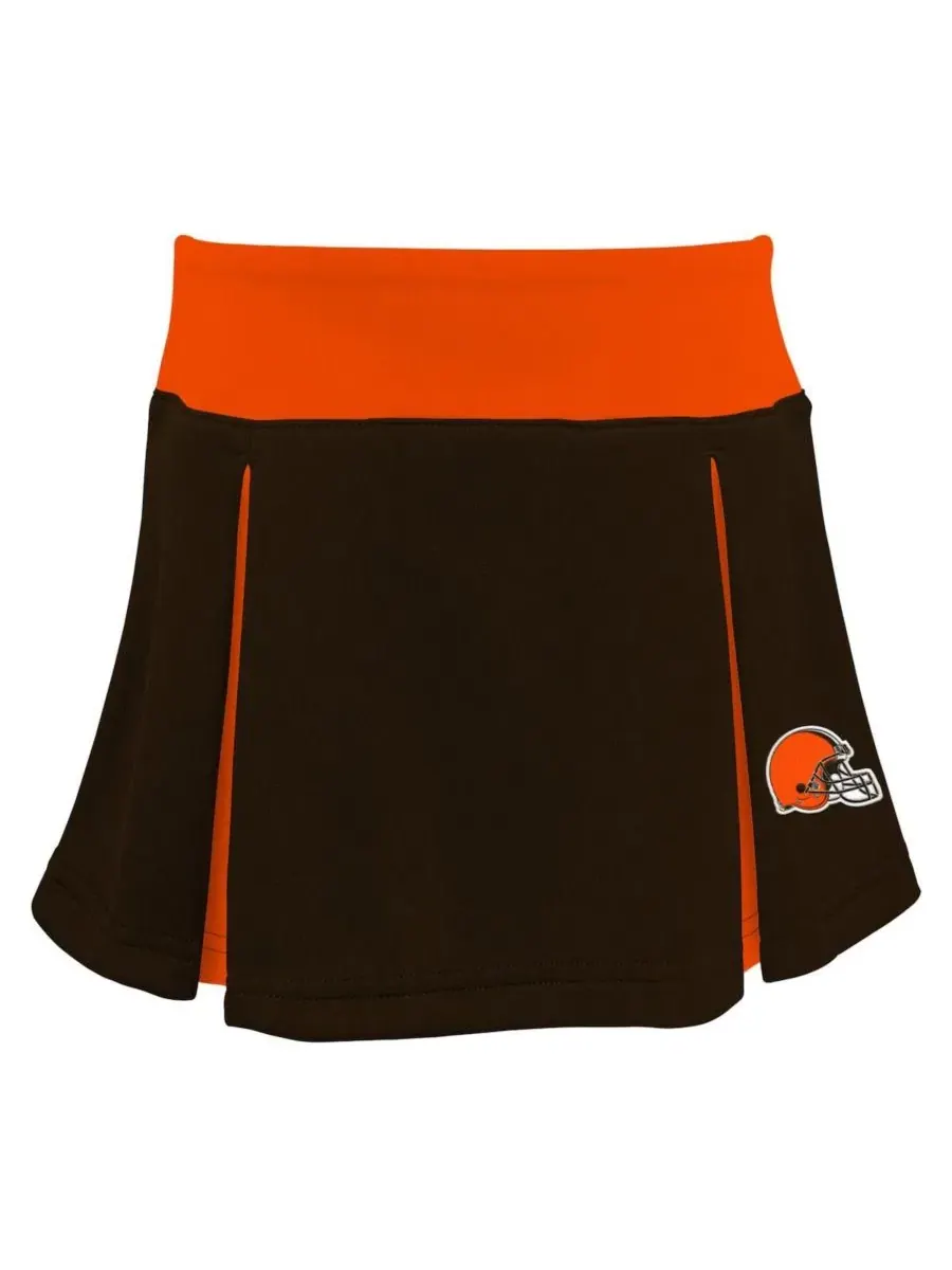 Комплект из топа, юбки и шорт для болельщицы Cleveland Browns Spirit Cheer Outerstuff — изображение 3 из 4, коричневый