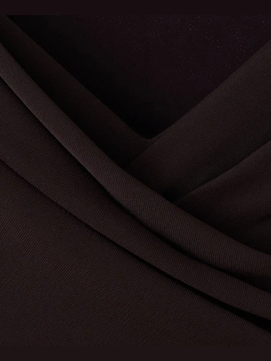 Платье с запахом и драпировкой Crossover Neckline Ruched Dress MANGO — изображение 7 из 7, коричневый