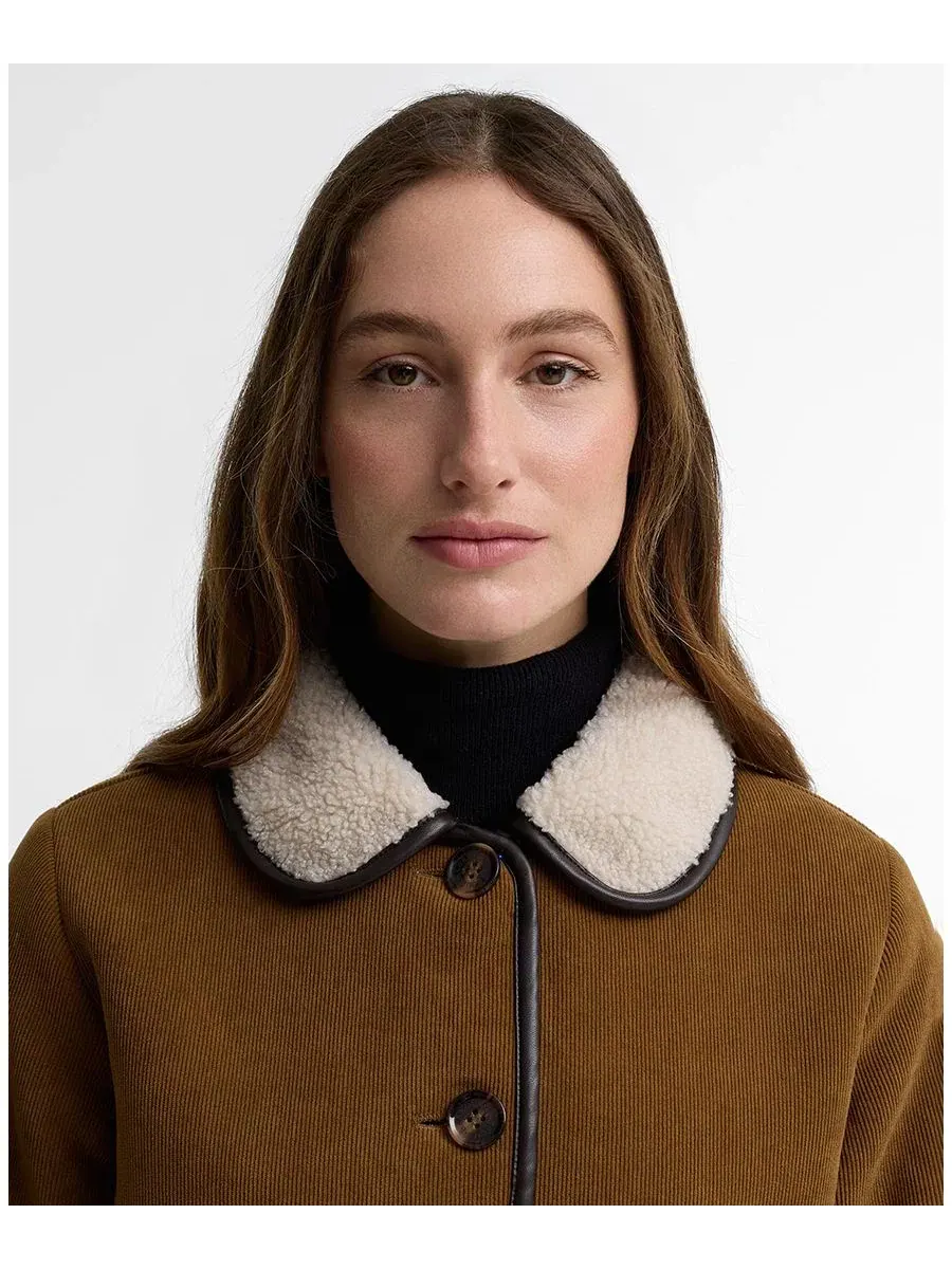 Женская куртка из вельвета с флисовой подкладкой Penny Fleece Jacket Barbour — изображение 3 из 6, бежевый