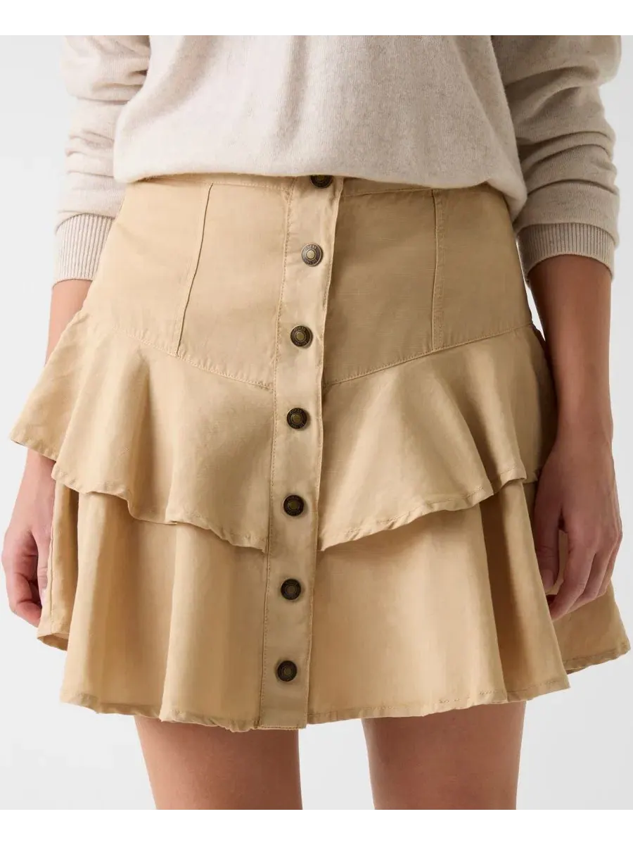 Юбка-трапеция Dena A-Line Tiered Mini Skirt GUESS — изображение 3 из 4, мульти