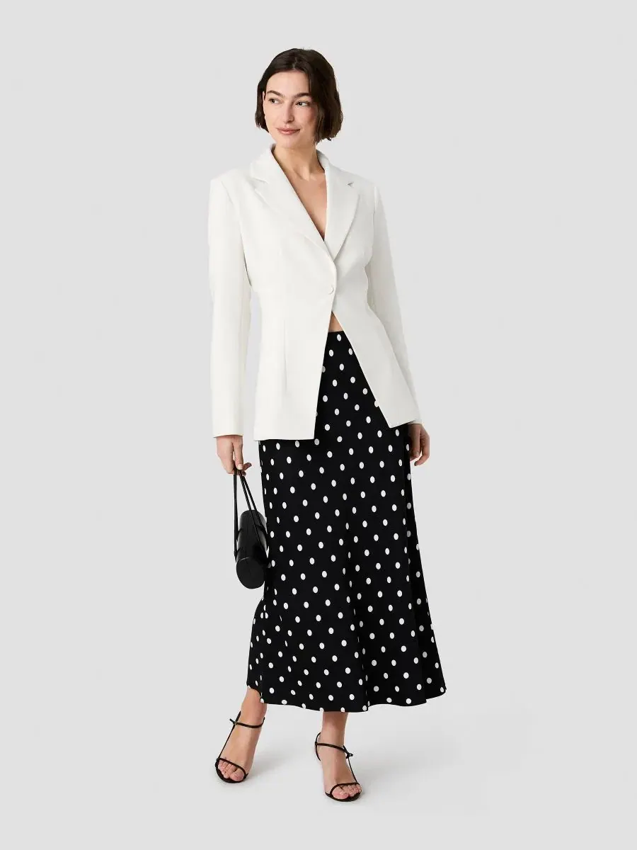 Жакет с поясом Azra Twill Long-Sleeve Jacket French Connection — изображение 4 из 12, кремовый