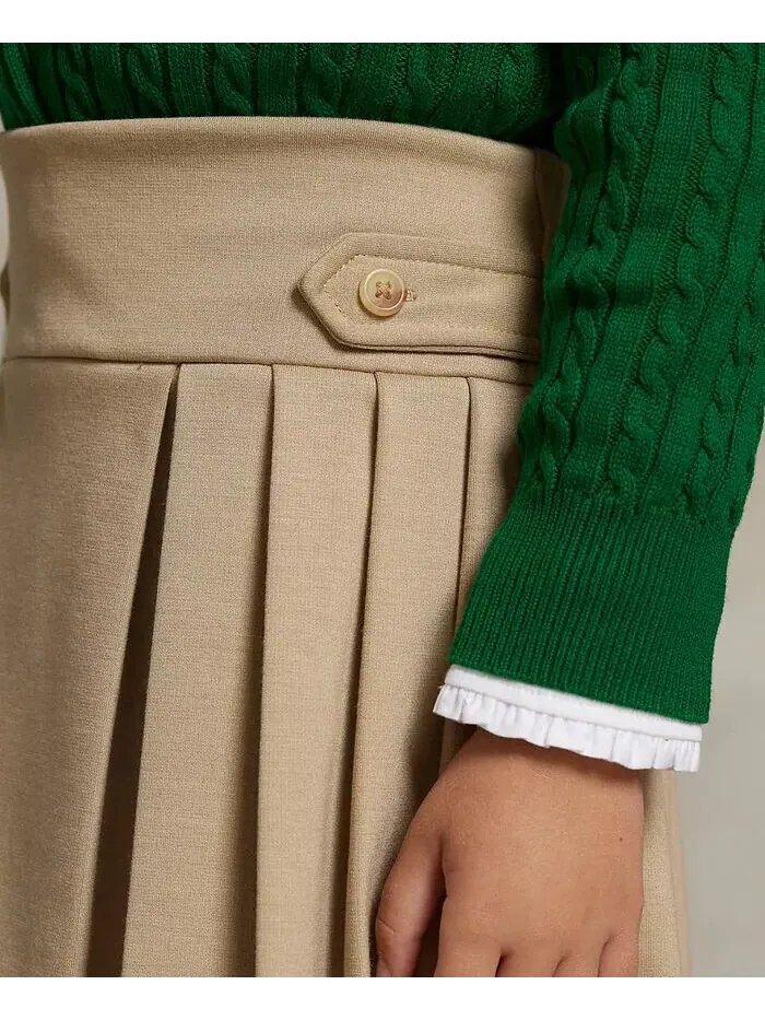 Плиссированные шорты-понте для малышей и маленьких девочек Polo Ralph Lauren — 5