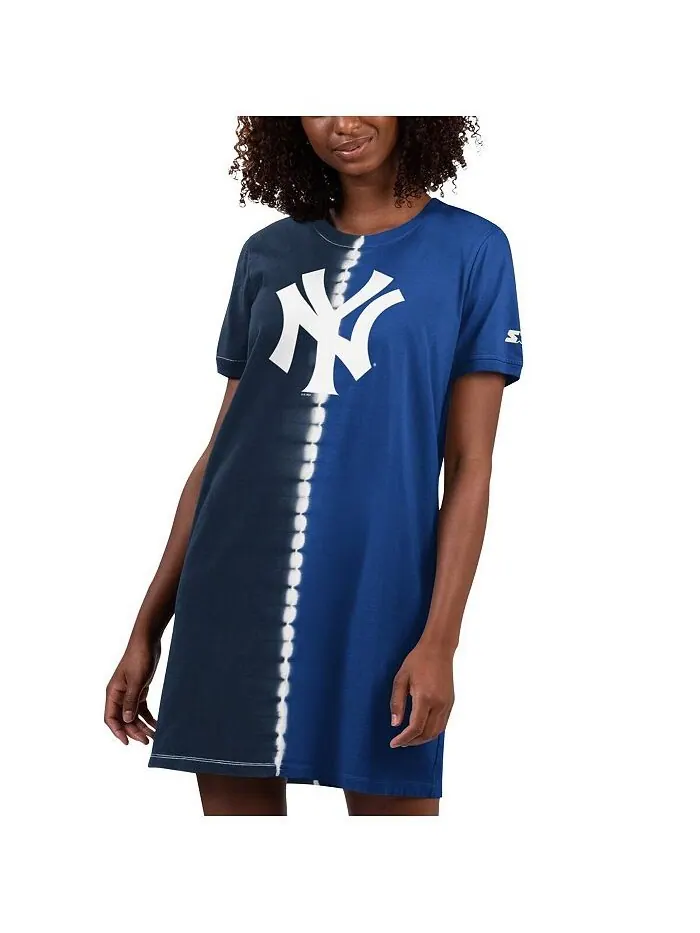 Женское темно-синее платье-кроссовки Royal New York Yankees Ace Tie-Dye Starter — изображение 1 из 1, темно-синий