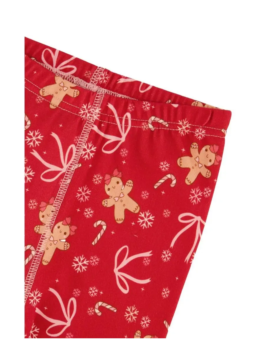 Пижамный комплект из хлопка с принтом Red Printed Gingerbread Deux par Deux — изображение 7 из 7, красный