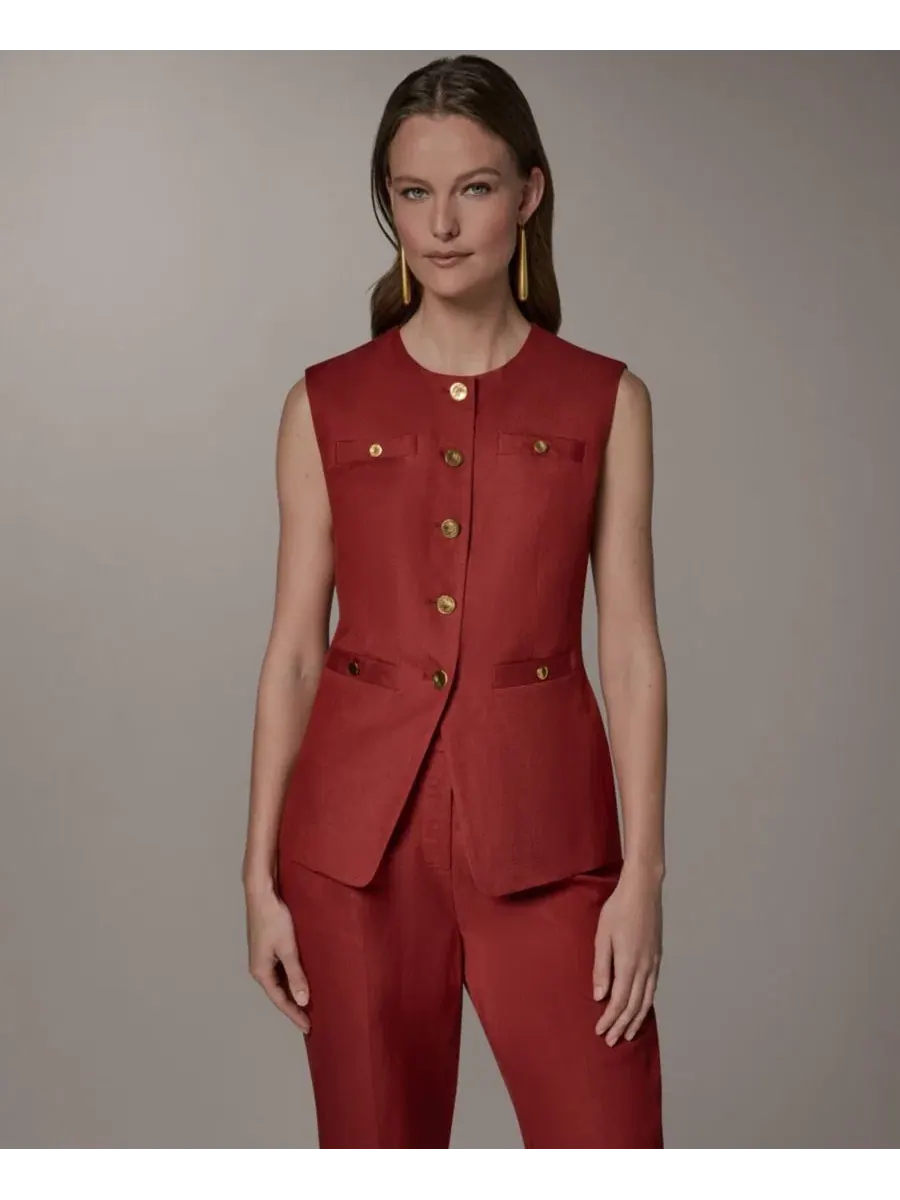 Жилет без рукавов с воротником-лодочкой Donna Karan New York