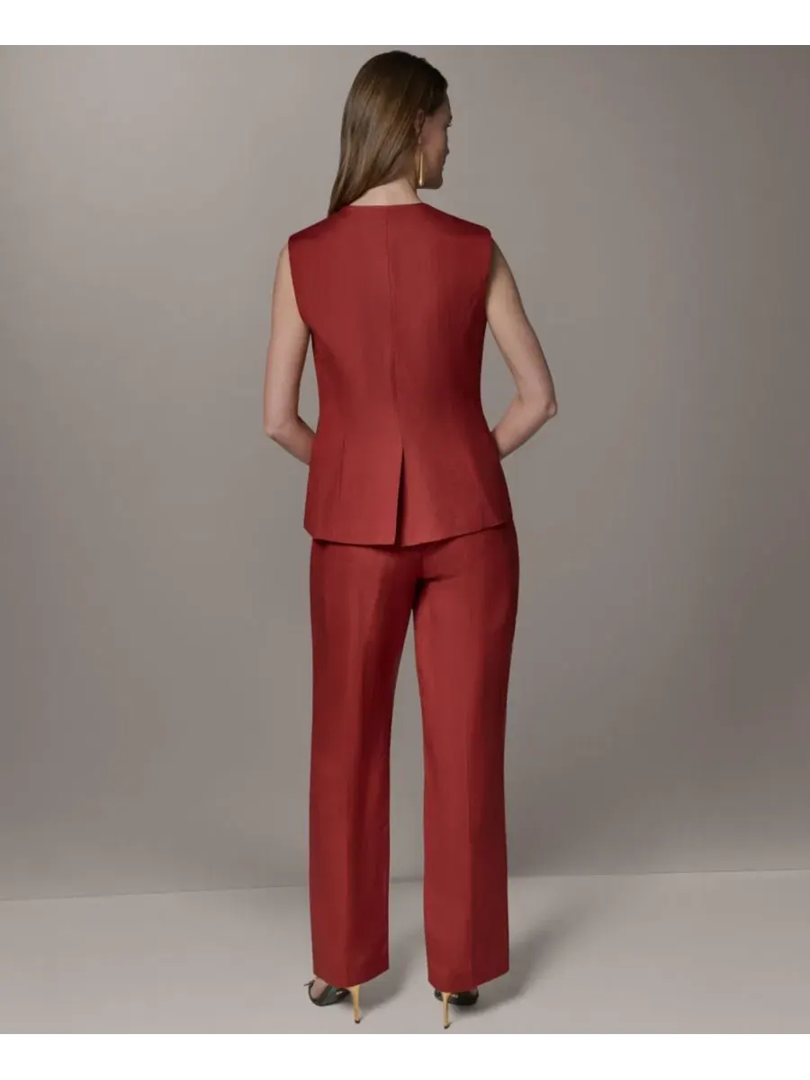 Жилет без рукавов с воротником-лодочкой Donna Karan New York — изображение 5 из 9, коричневый