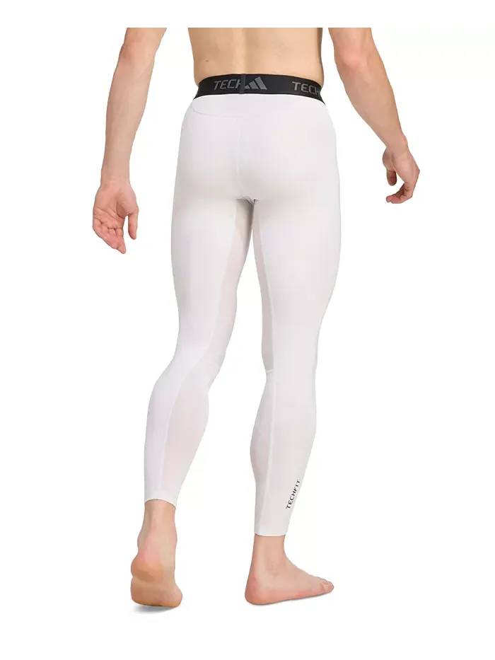 Мужские длинные компрессионные леггинсы Tech-Fit TF Adidas — изображение 2 из 2, белый