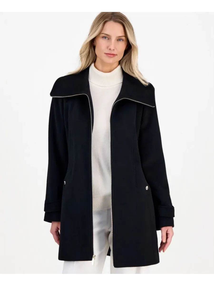 Пальто с воротником и молнией Michael Kors — изображение 1 из 3, черный