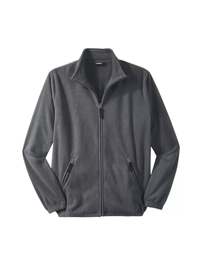 Утепленная флисовая куртка на молнии Big & Tall Explorer Plush Fleece Full-Zip Jacket KingSize — изображение 2 из 2, сталь
