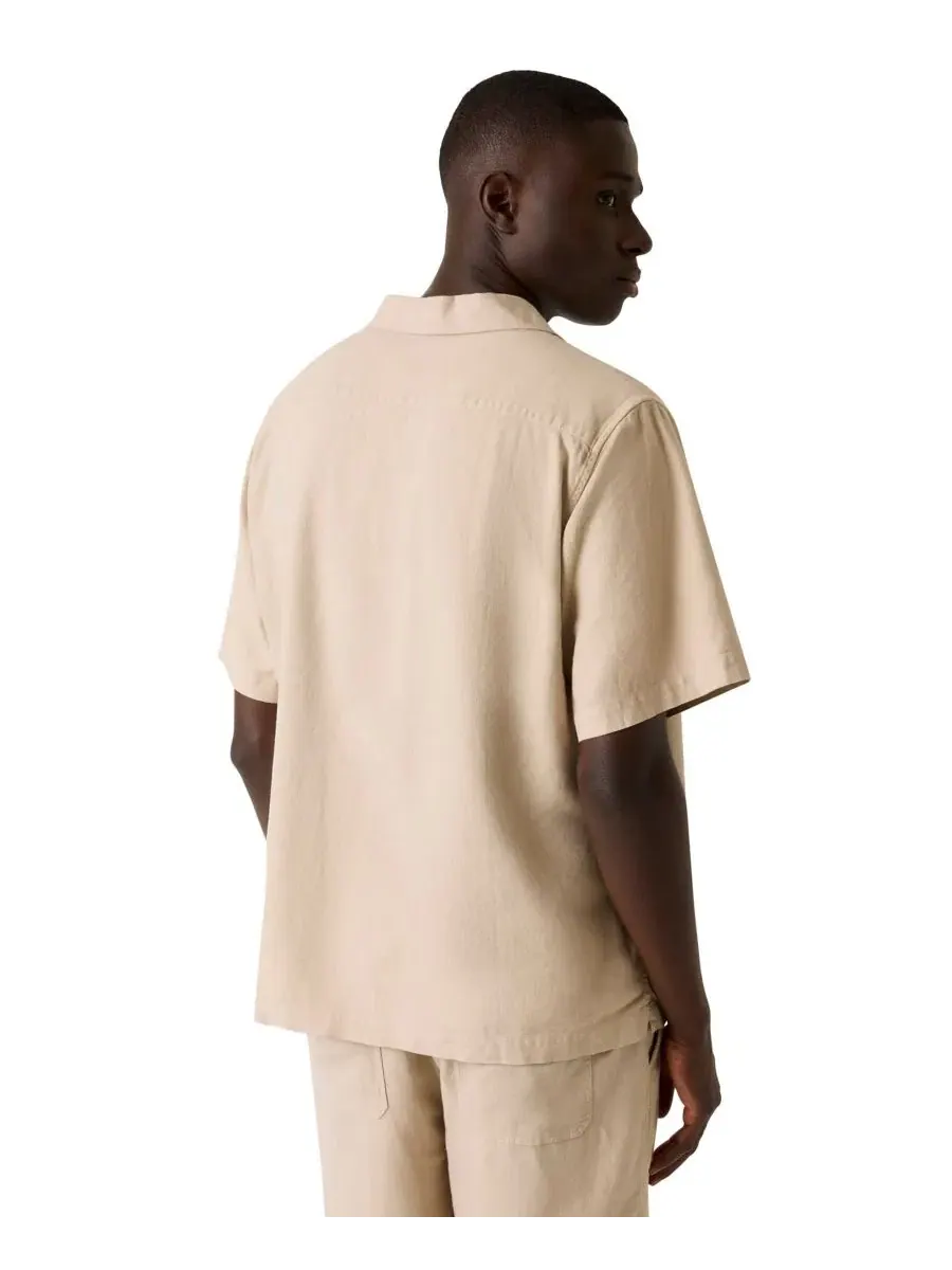 Рубашка с коротким рукавом из льняной смеси Linen Coast Rayon GUESS — изображение 3 из 3, бежевый мульти