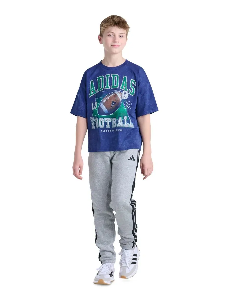 Футболка с принтом Drop-Shoulder Football adidas — изображение 2 из 4, синий