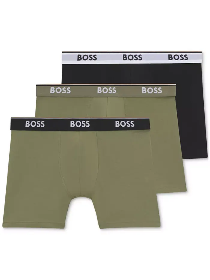 Мужские боксеры Power 3-Pk с логотипом на резинке Hugo Boss