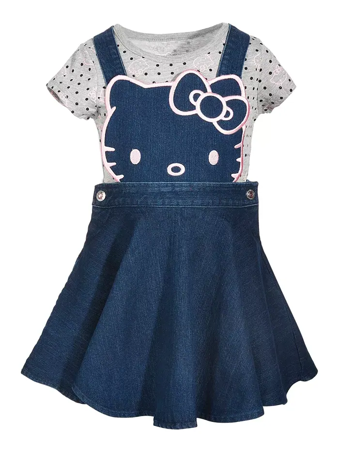 Комплект для девочек: джиговая юбка и футболка (2 предмета) Little Girls 2-Pc. Denim Skirtall &