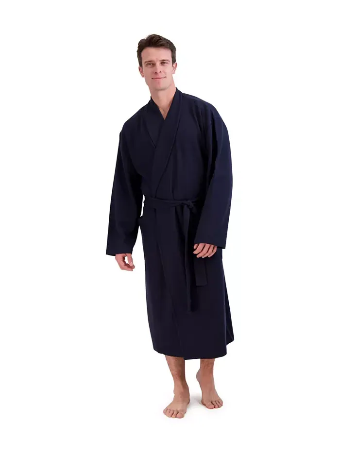 Мужской халат из вафельной хлопковой ткани Hanes