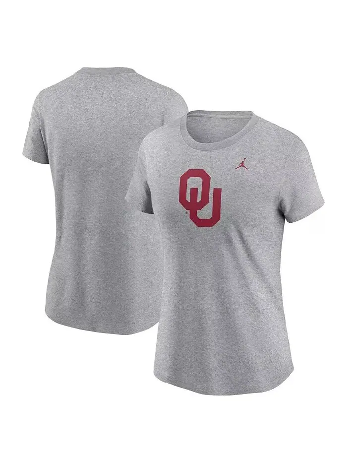 Женская футболка с логотипом Evergreen цвета Heather Grey Oklahoma Sooners Primetime Jordan
