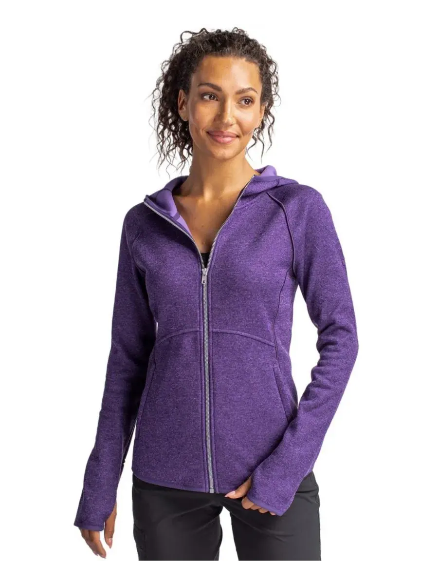 Женская куртка Mainsail на молнии с капюшоном Cutter & Buck, college фиолетовый heather — изображение 1 из 3