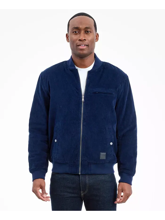 Мужская куртка-бомбер из вельвета Lucky Brand — изображение 6 из 7, синий
