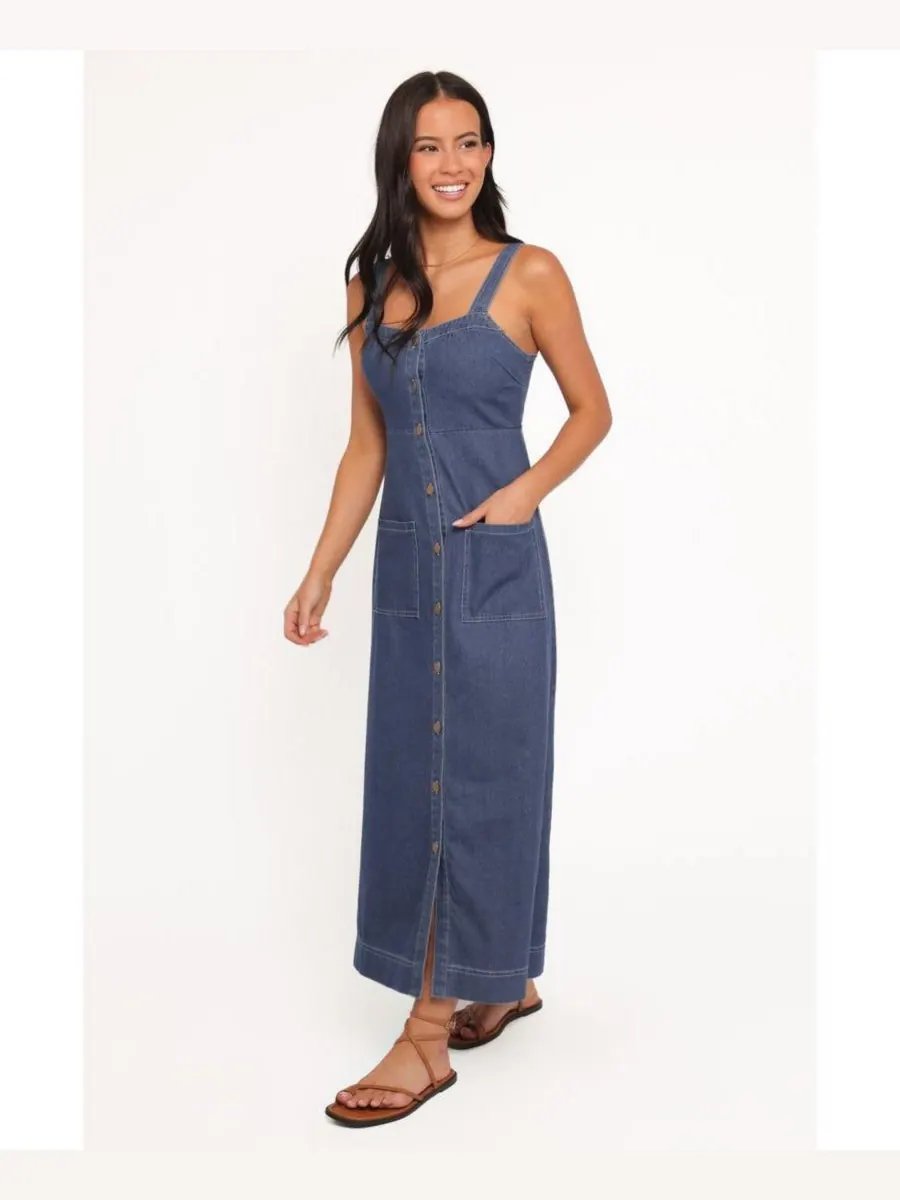 Женское миди-платье Bettie Petal and Pup — изображение 2 из 4, синий джинсовый синий