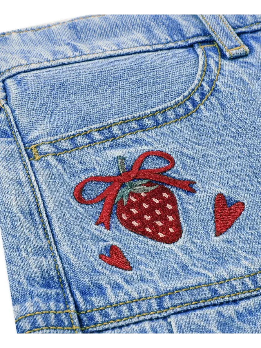 Юбка мини с заниженной талией Strawberry Heart abercrombie kids — 5