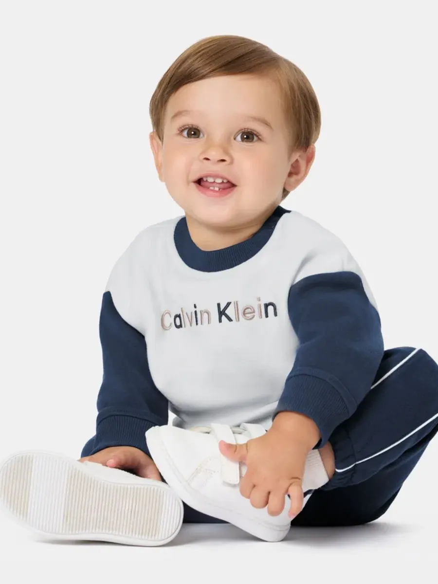 Комплект из лонгслива и брюк Calvin Klein — изображение 2 из 8, синий