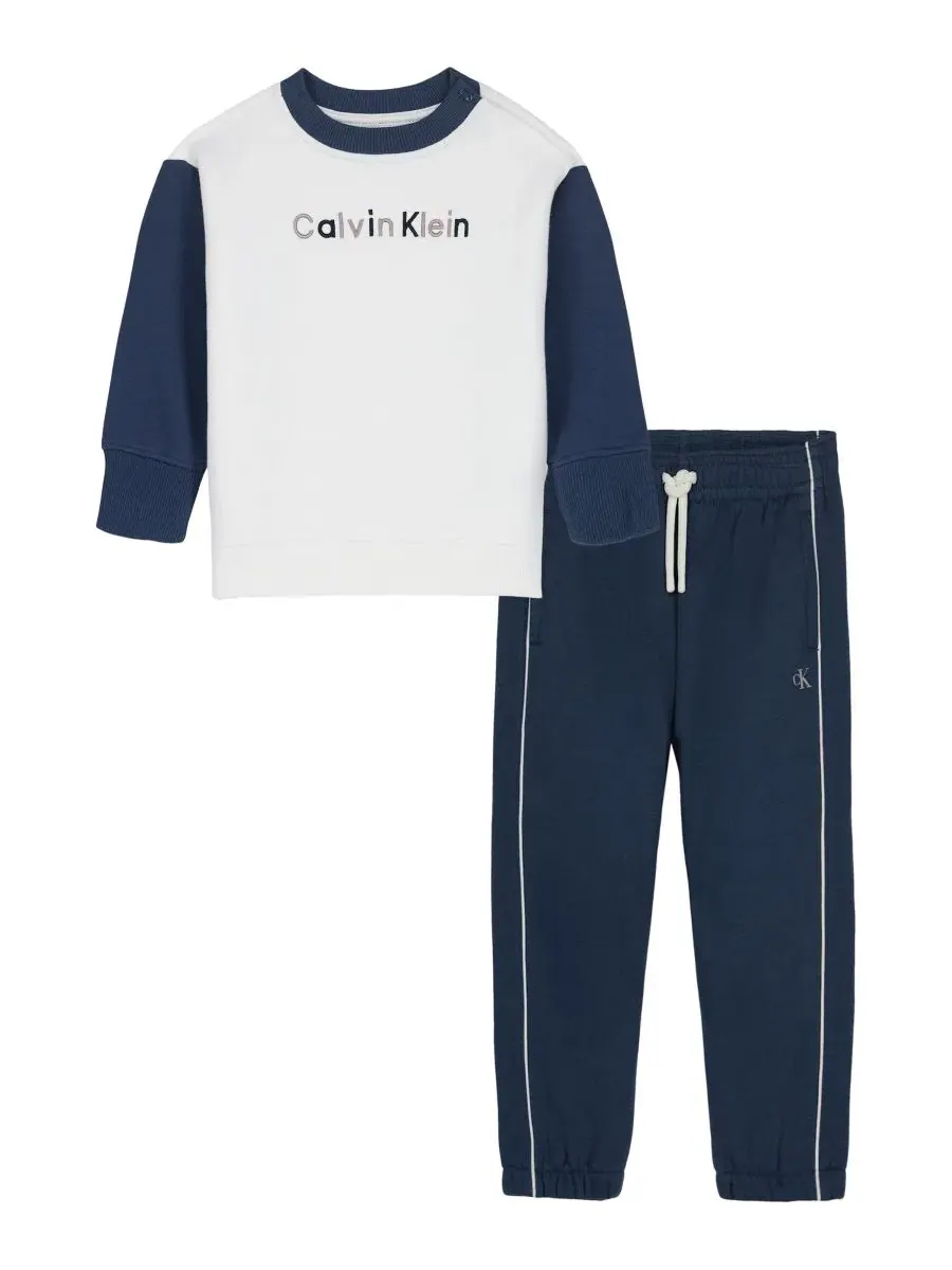 Комплект из лонгслива и брюк Calvin Klein — изображение 4 из 8, синий