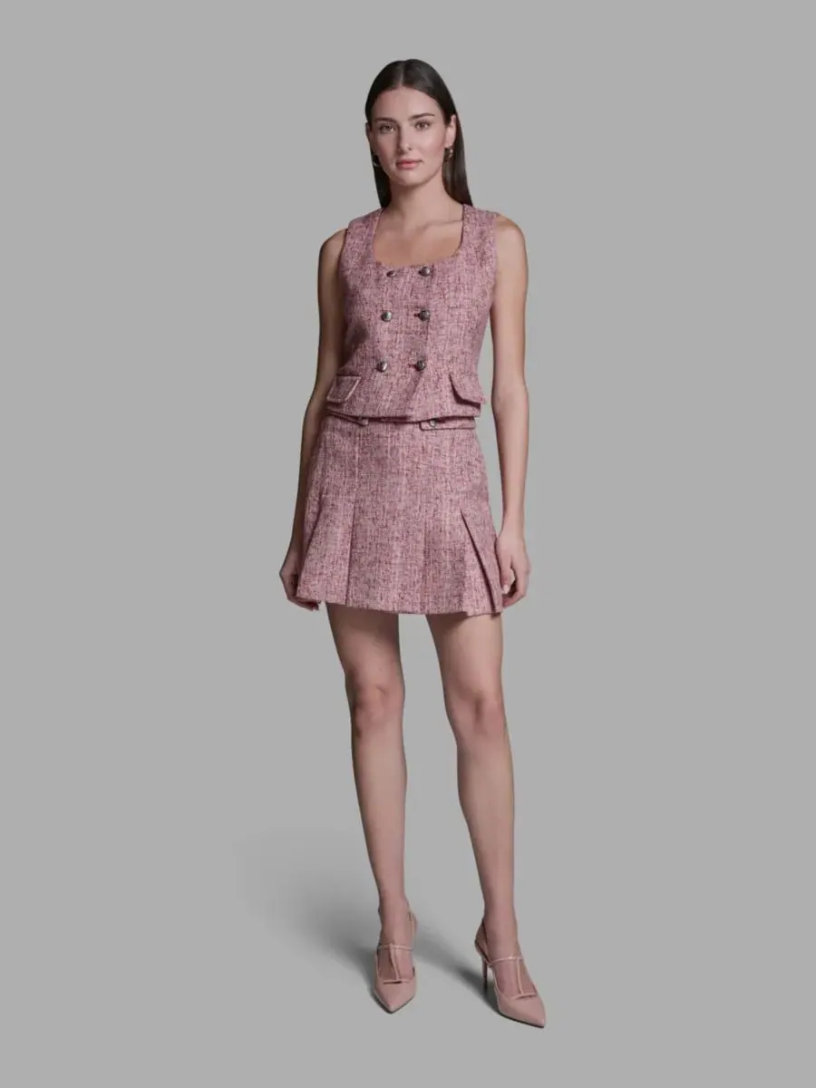 Женский двубортный жилет с квадратным вырезом BCBG — изображение 3 из 10, красный мульти