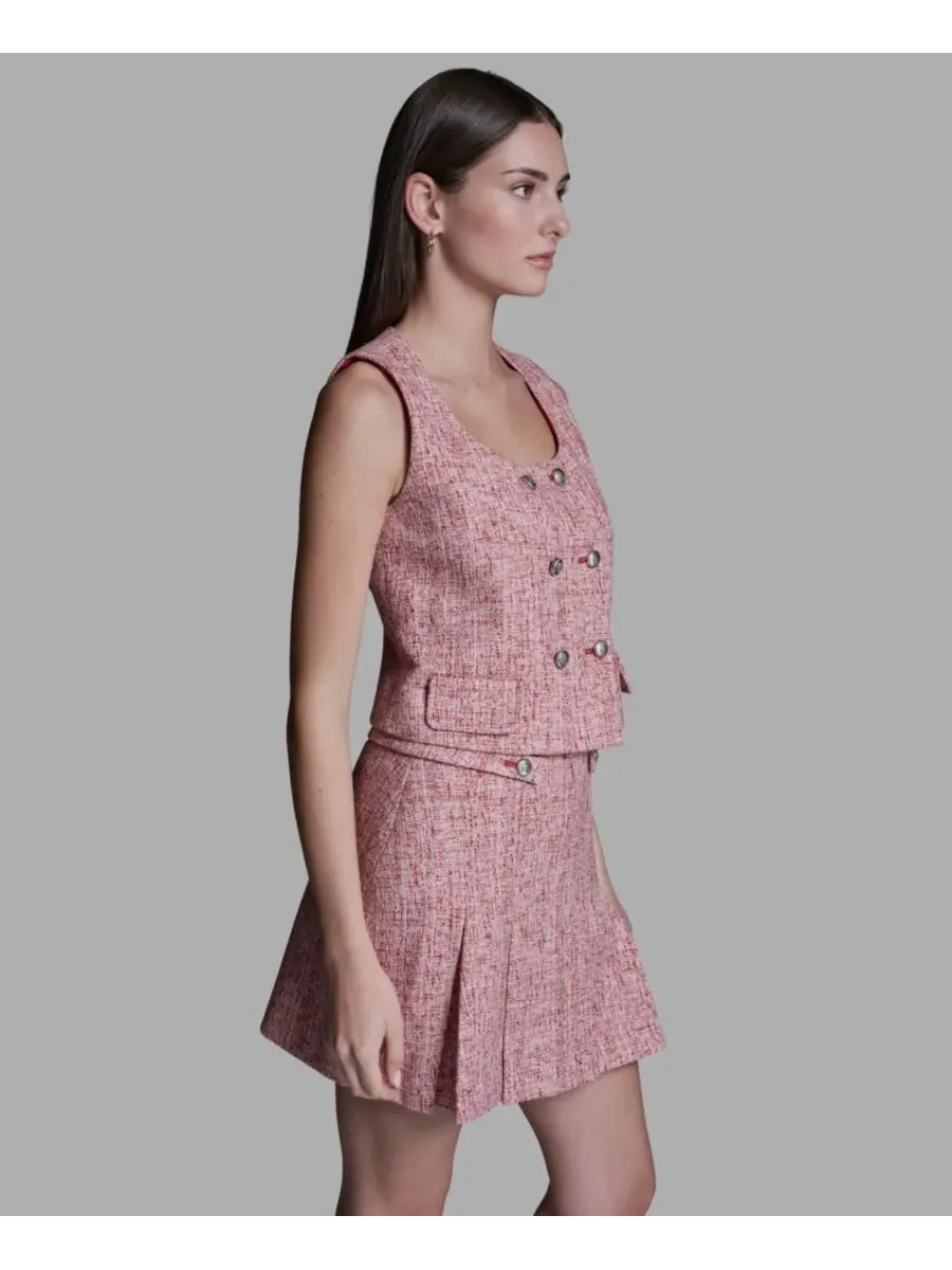 Женский двубортный жилет с квадратным вырезом BCBG — изображение 5 из 10, красный мульти