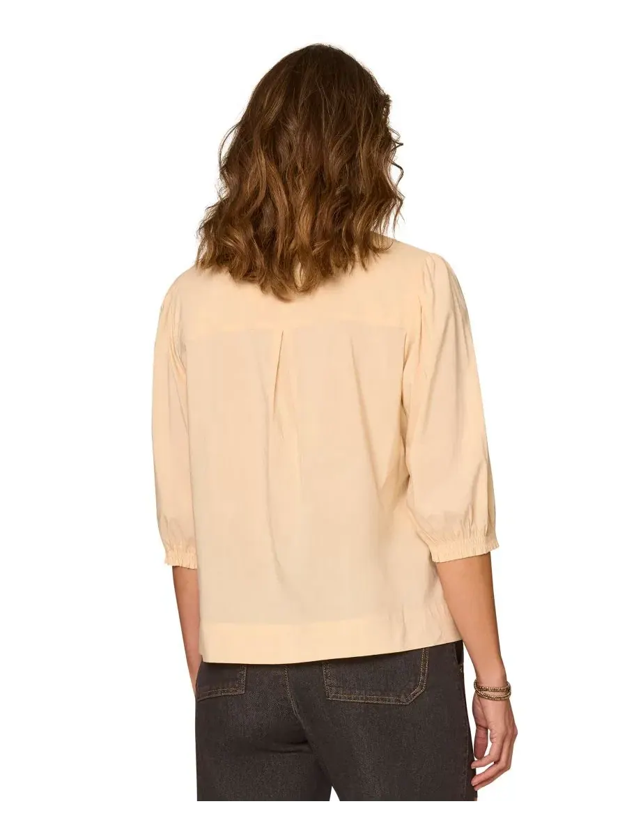 Блуза с вышивкой и рукавом до локтя Petite Embroidered Woven Top Democracy — изображение 3 из 3, макадания