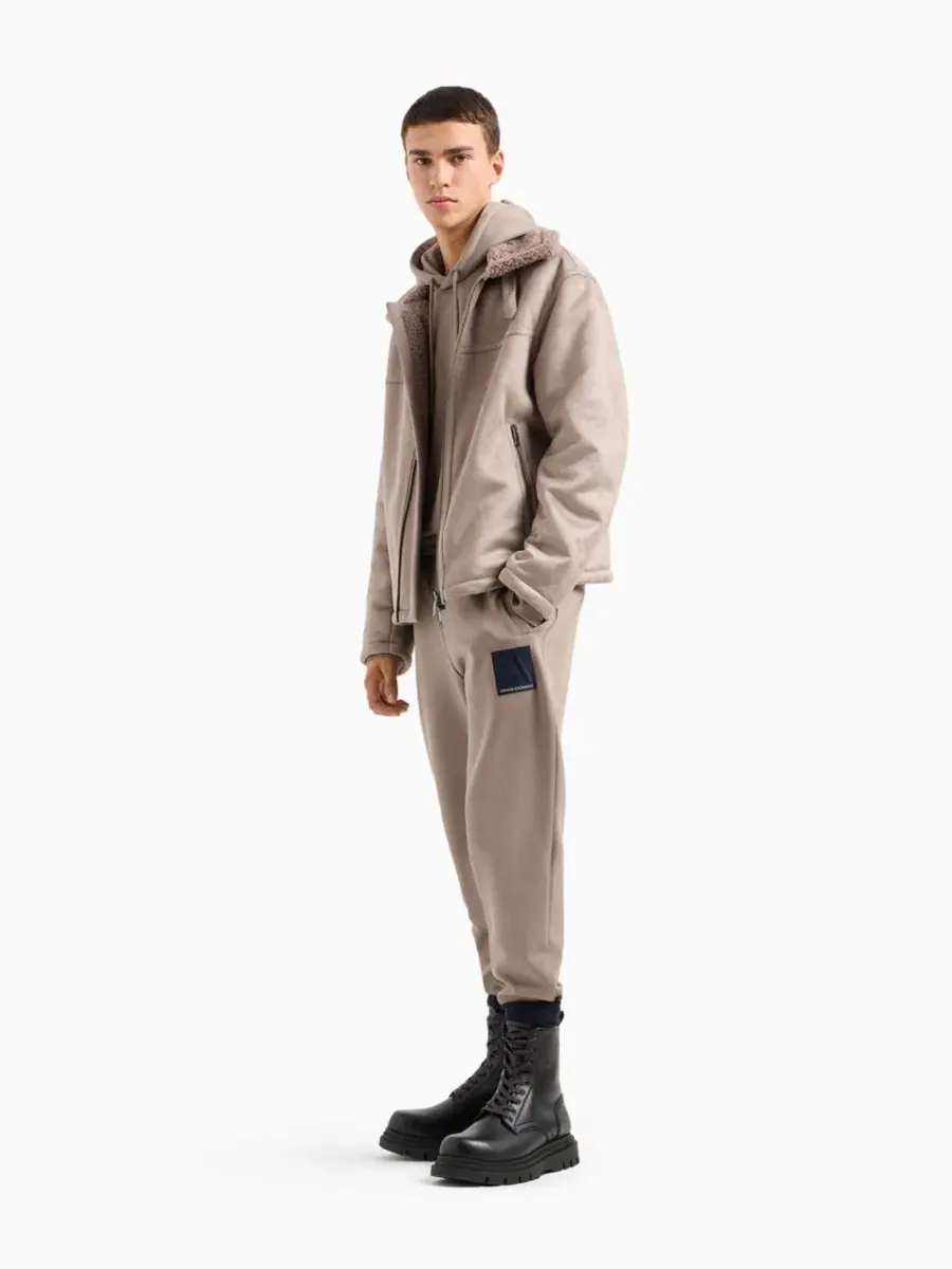 Куртка из экокожи с подкладкой из шерпы A|X Armani Exchange — изображение 2 из 5, бежевый
