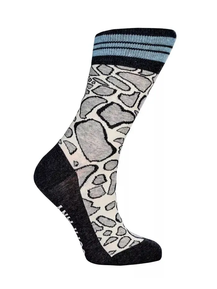 Леопардовые хлопковые женские носки длиной четверть Love Sock Company — изображение 3 из 3, серый