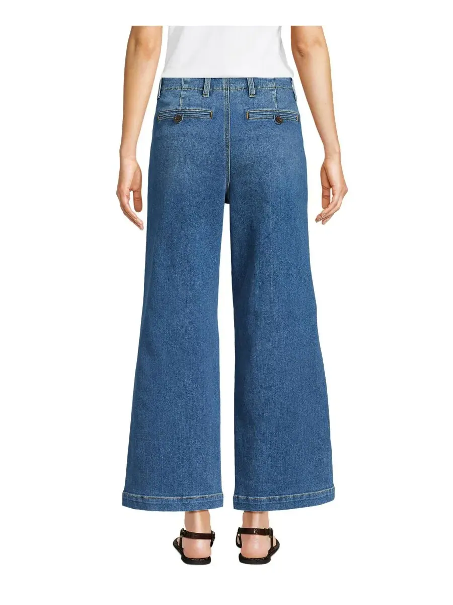 Женские джинсы Recover Denim со средней посадкой, широкими штанинами и длиной до щиколотки Lands' — изображение 2 из 3