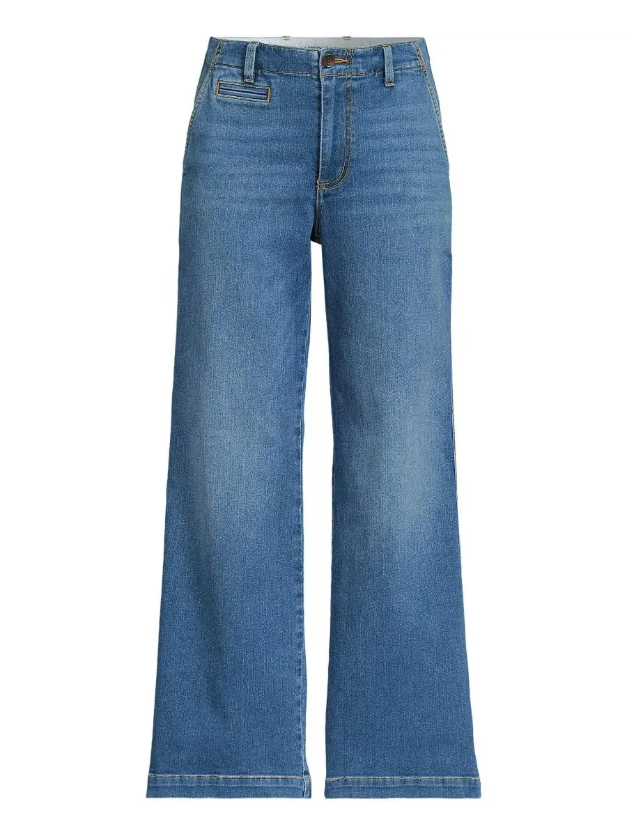 Женские джинсы Recover Denim со средней посадкой, широкими штанинами и длиной до щиколотки Lands' — изображение 3 из 3