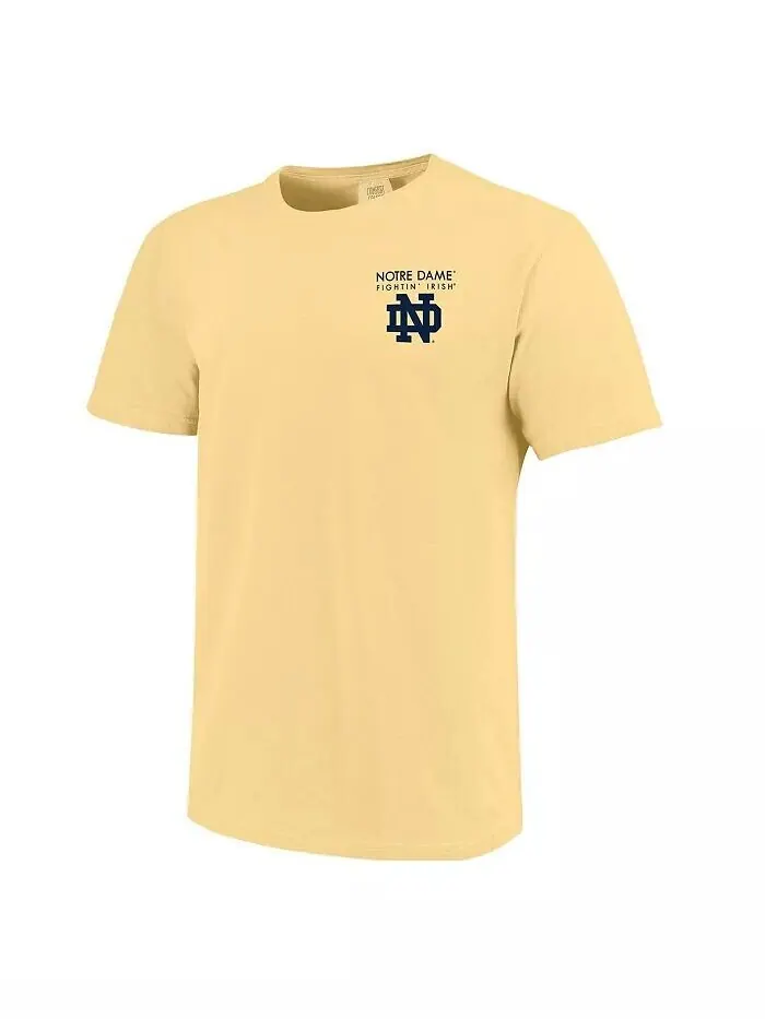 Мужская и женская золотая футболка Notre Dame Fighting Irish Scenic Comfort Colors Image One — изображение 2 из 3, золото