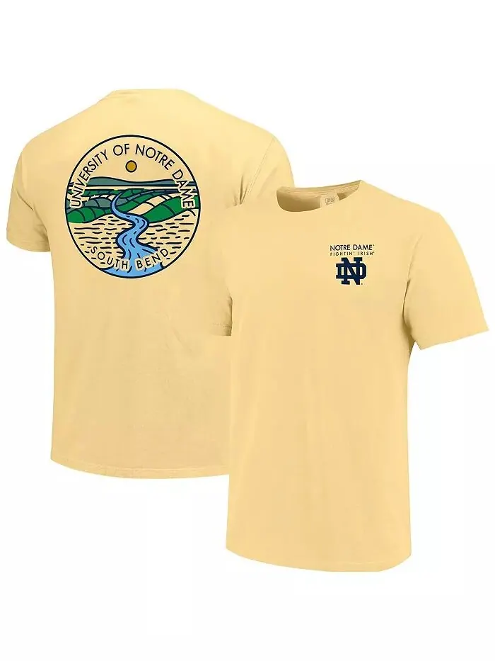 Футболка золотая Notre Dame Fighting Irish Scenic Comfort Colors для мужчин и женщин Image One — изображение 1 из 3